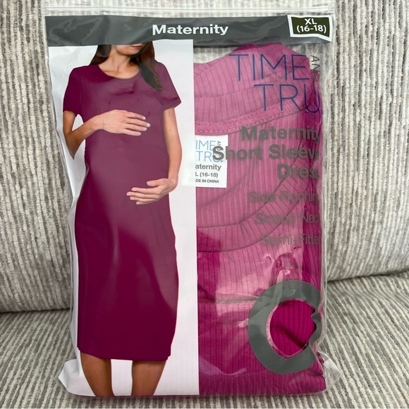 Time and Tru Dresses Maternity Short Sleeve Pink Dress Xl Or Xxl